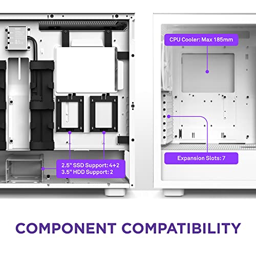 Black ATX Mid Tower PC Gaming Case with Tempered Glass Side Panel H676495