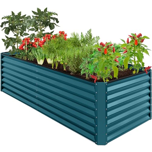 Gray 8x4x2ft Outdoor Metal Raised Garden Bed H62011