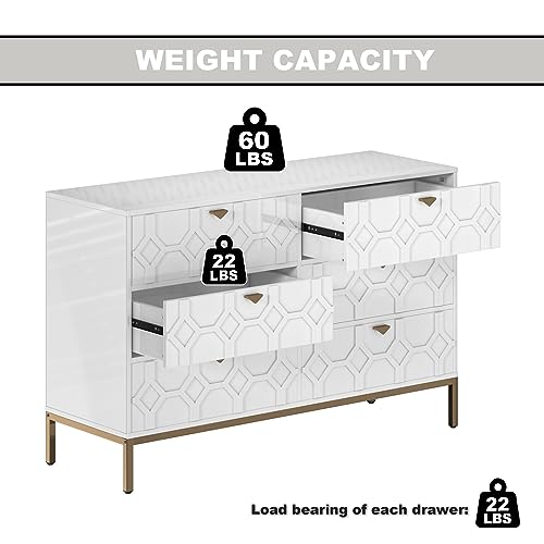 6 Drawer Blue Wood Dresser V480