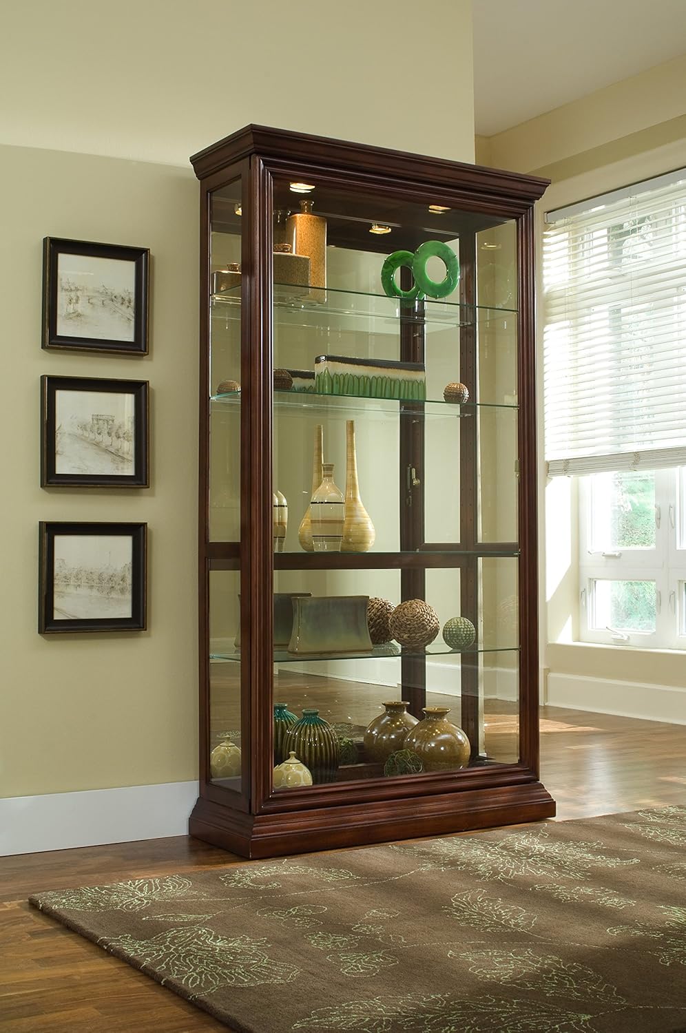 Two Way Sliding Door Curio, 43 by 16 by 80-Inch D193