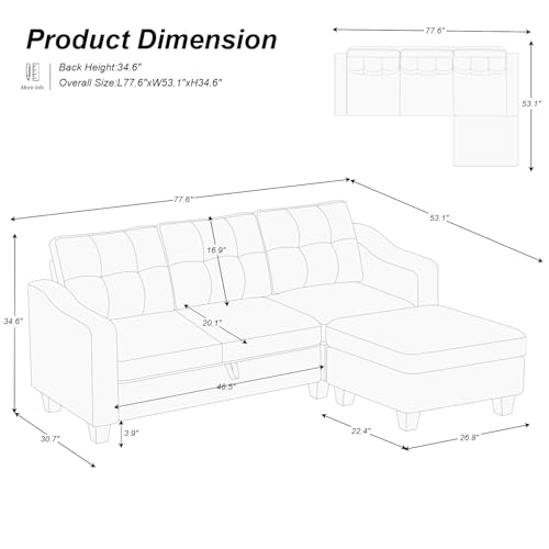 Blue Velvet L Shaped Sectional Sofa with Storage R244518