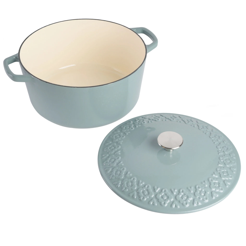 6-Quart Aqua Blue Cast Iron Dutch Oven J54930