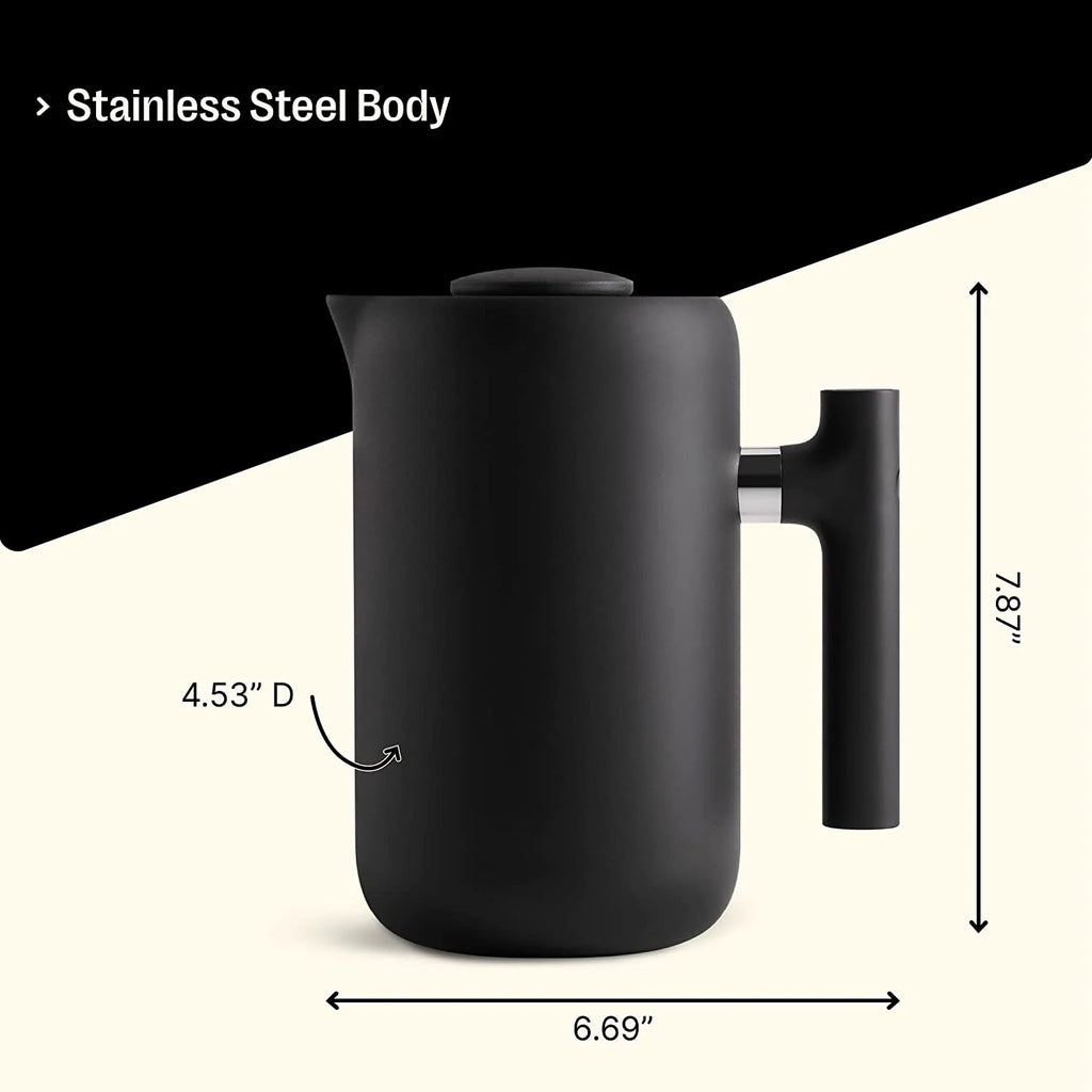 Matte Black 24 oz Stainless Steel French Press Coffee Maker V44977
