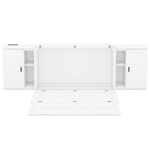 Queen Size Solid Wood Murphy Bed with USB Ports O411375