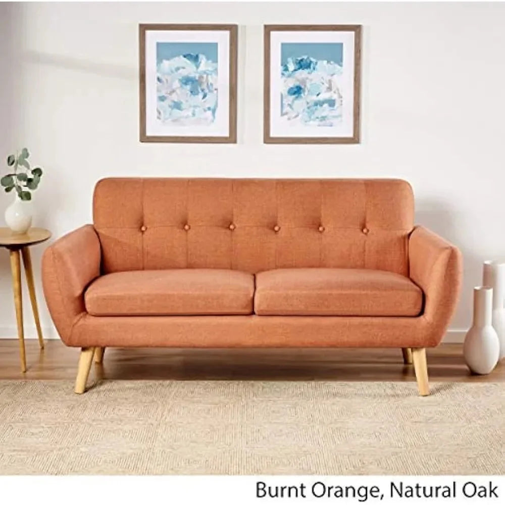 Burnt Orange Fabric Petite Sofa S715