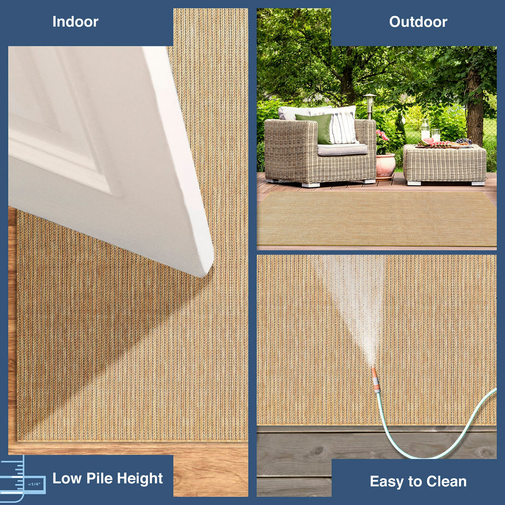 Carmel Texture Stripe Indoor Outdoor Area Rug