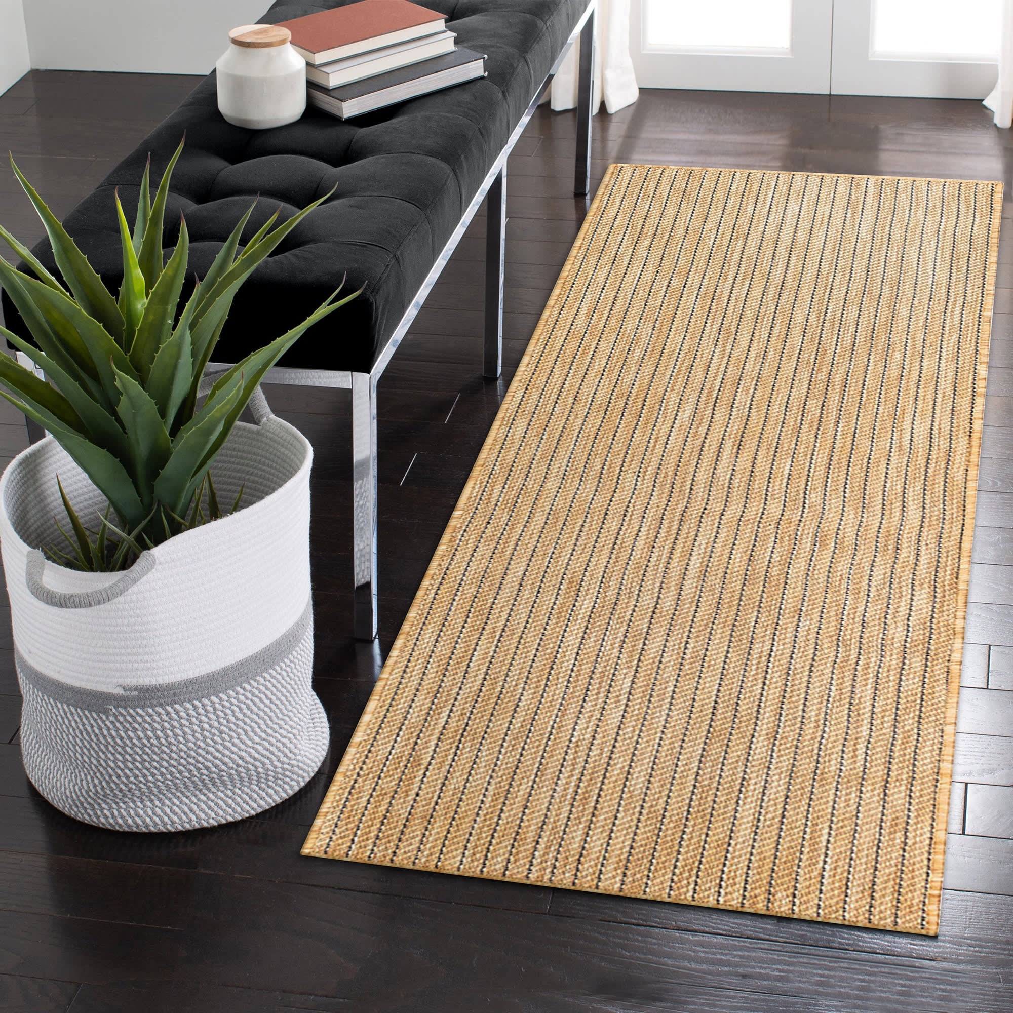 Carmel Texture Stripe Indoor Outdoor Area Rug