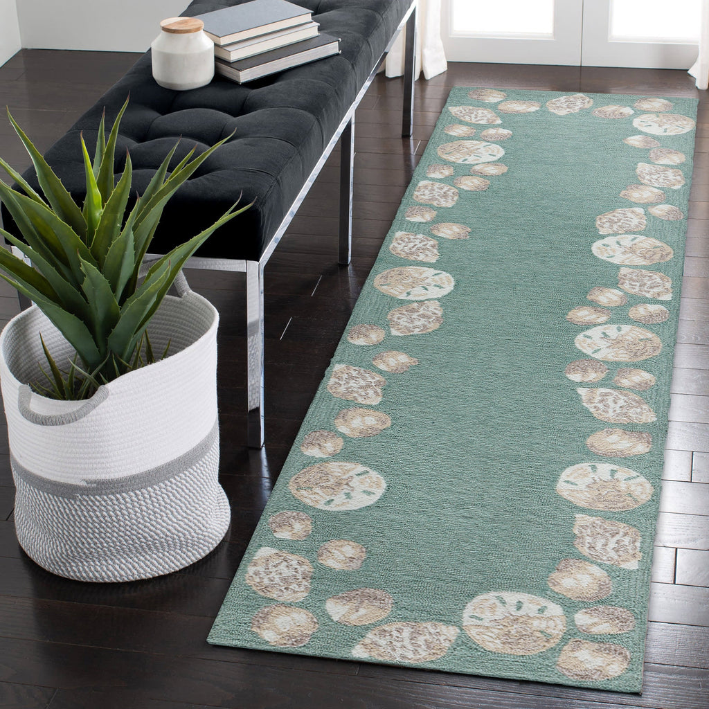 Capri Seashell Border Indoor Outdoor Area Rug
