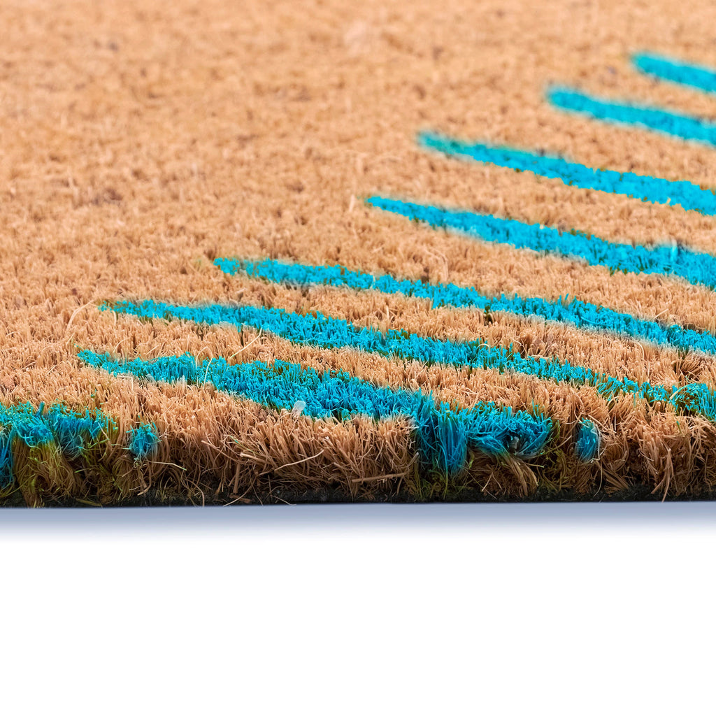 Natura Palm Border Coir Doormat with Non-Slip Backing