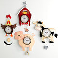 Farmhouse Barnyard Animal Pendulum Wall Clock