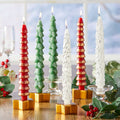Set of 4 Star-Shaped Gold Taper Candleholders