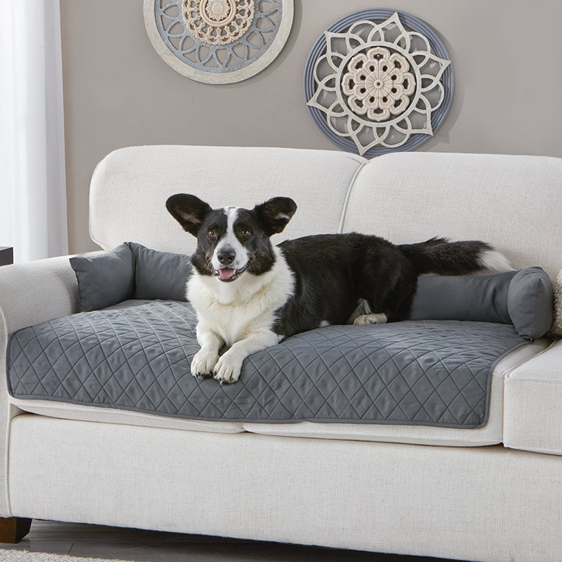Quilted Pet Bed with Headrest R647