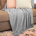 Snow Flocked Chenille Throw or Accent Pillow Light Gray