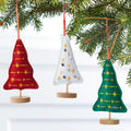 Embellished Plush Tree Ornaments Set of 2