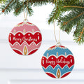 Set of 2 Colorful Round Ornaments