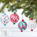 Patterned Paper Ball Ornaments Set of 2