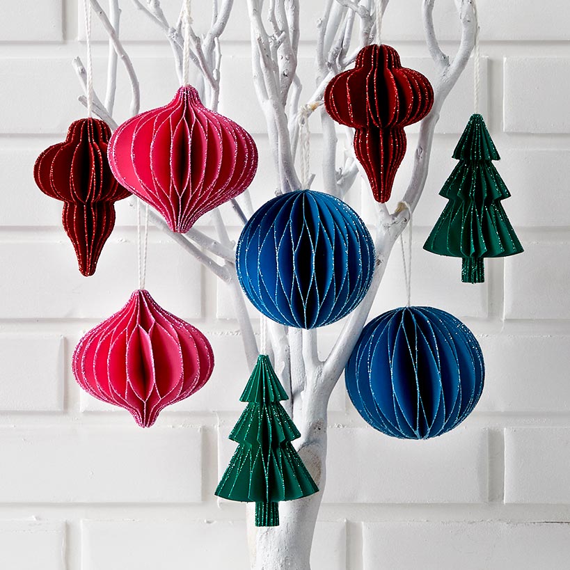 Shaped Paper Ornaments Set of 2