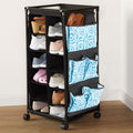 Rolling Shoe Storage with Fabric Cubbies L741