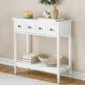 Console Gray Table with Drop-Down Drawer