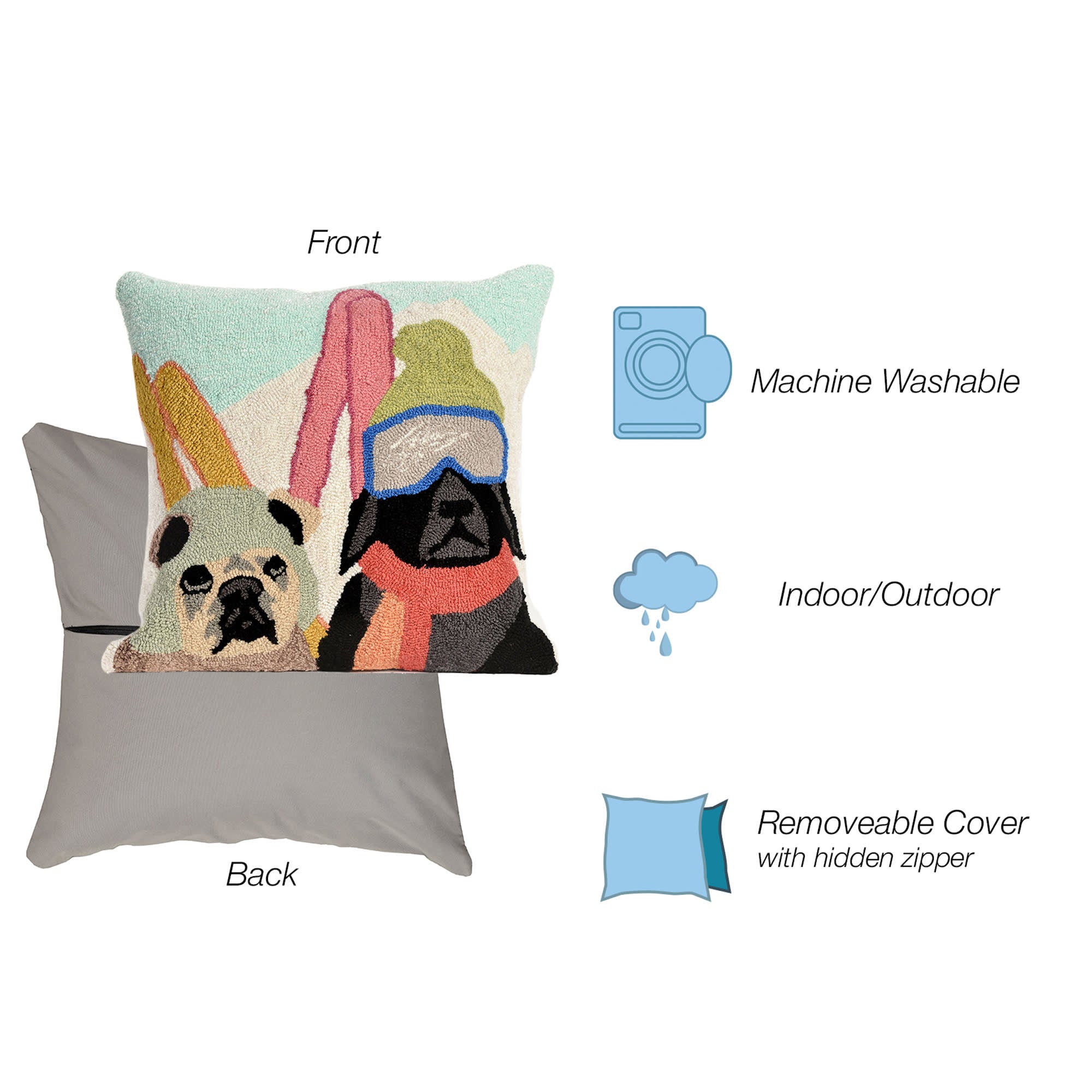Frontporch Ski Patrol Indoor Outdoor Throw Pillow