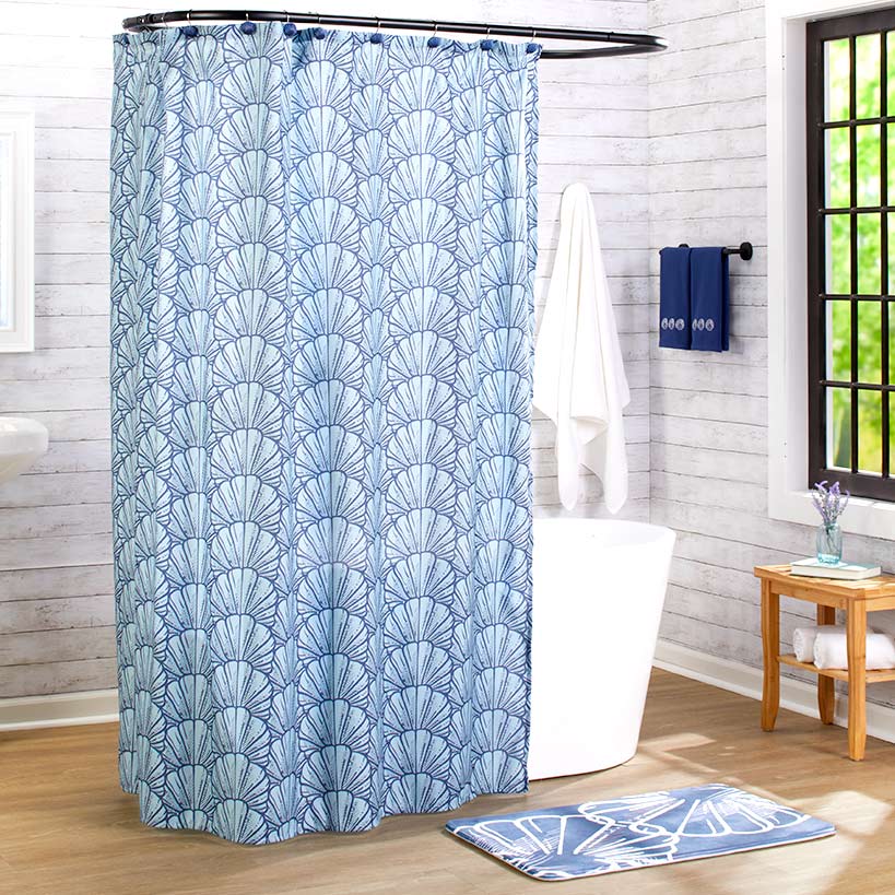 Shower Curtain and Hooks Set of 12 D352035