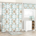 Home Pattern Shower Curtain, Bath Rug, Hand Towels, Valance, or Hooks