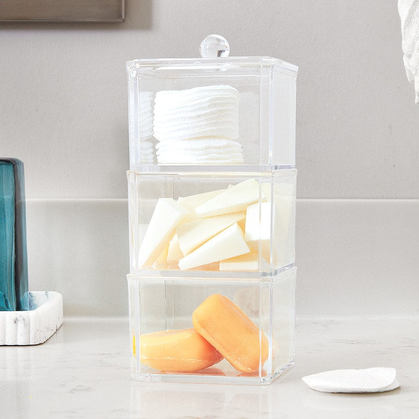 Acrylic Vanity Storage Containers - Set of 3