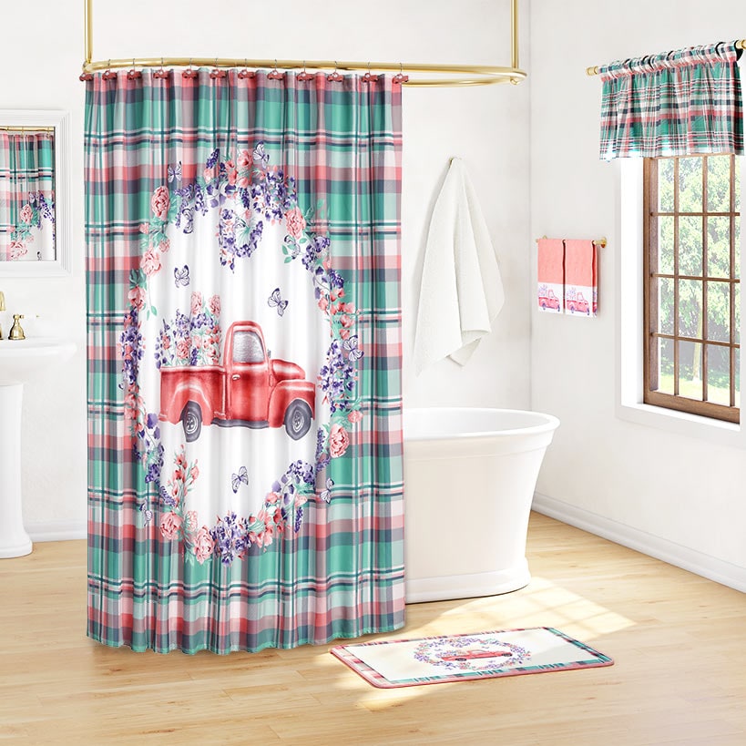 Spring Truck Shower Curtain or Valance