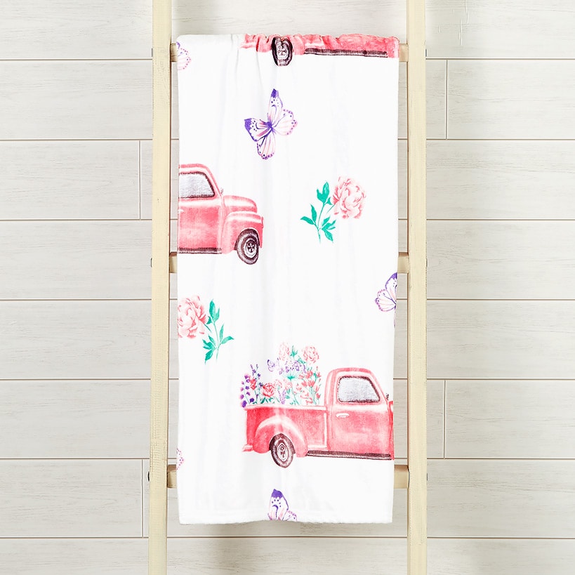 Spring Truck Fleece Plush Throw
