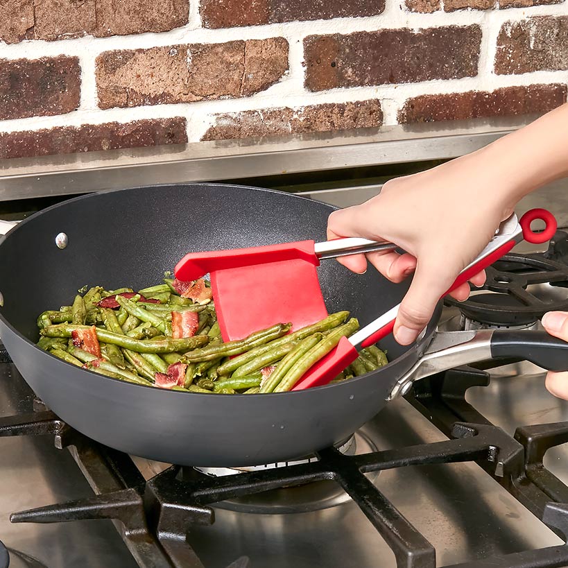 Kitchen 2-in-1 Spatula and Tongs - Flip, Grab, and Scoop