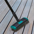 Durable 3-In-1 Patio And Deck Brush With Telescopic Handle And Weed Pick