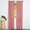 Red and White Check Pattern Window Panel Z6113