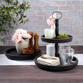 Beaded Wood Round Trays