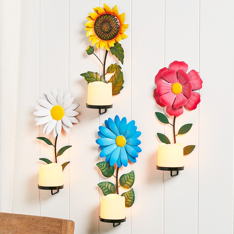 Flower LED Candle Sconce J9960