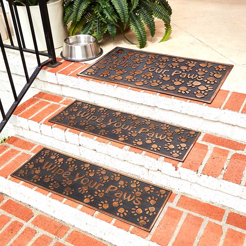Wipe Your Paws Rubber Stair Treads Set of 2 Q335