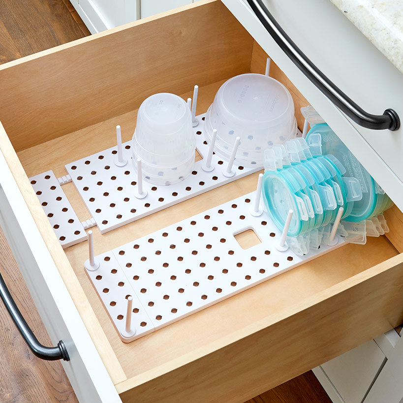 Pegboard Drawer Storage for Food Containers and Cookware T2470