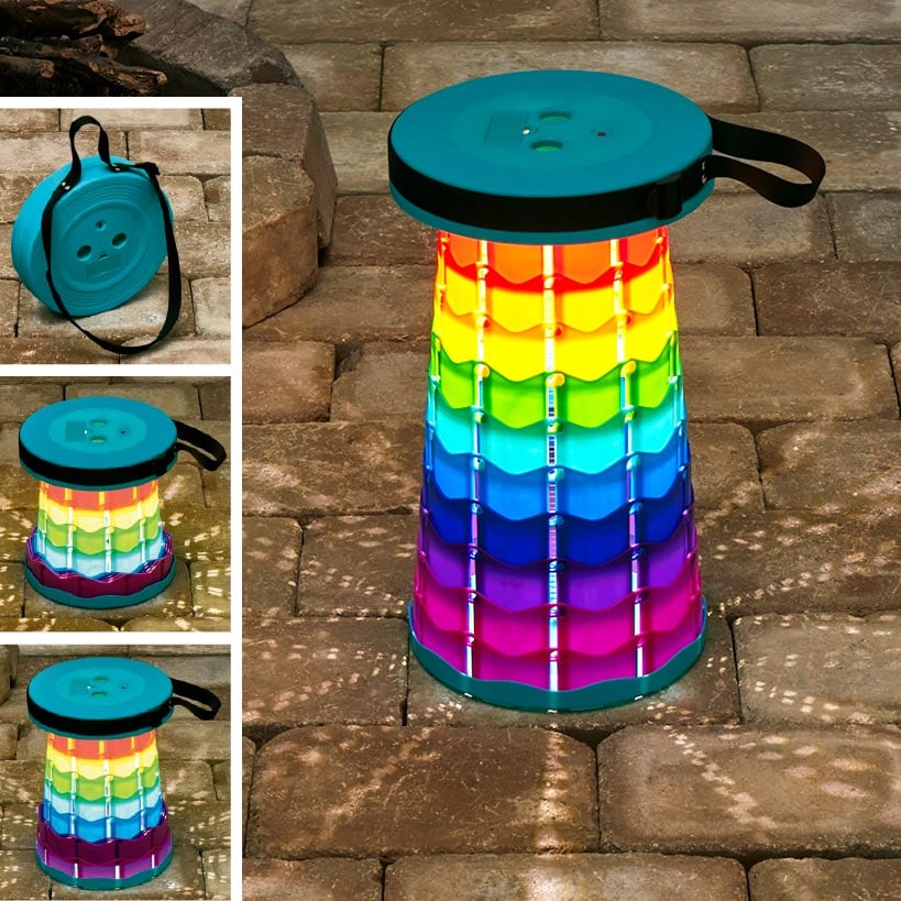 Portable Folding Stool with LED Light V3558