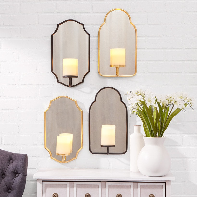 Mirror Wall Sconce With LED Candle