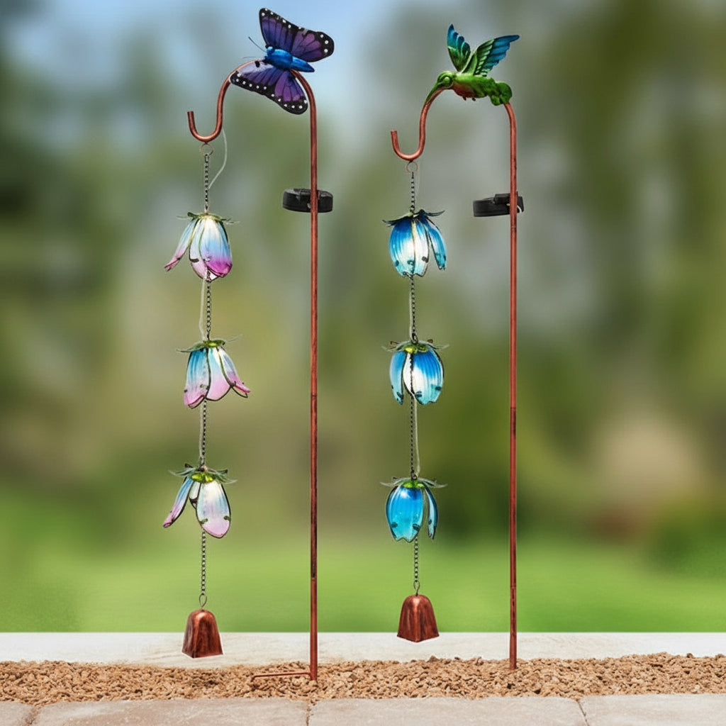 Butterfly Cascading Flower Solar Stake
