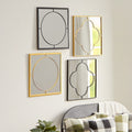 Decorative Flower or Oval Metal Mirrors - Black or Gold