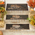Welcome Garden Wagon Rubber Doormat or Set of 2 Rubber Stair Treads