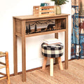 Wood Console Table with Metal Bear Accents T3352