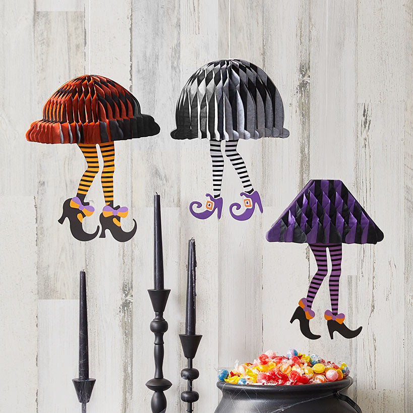 Halloween Hanging Witch Legs Decor - Set of 3