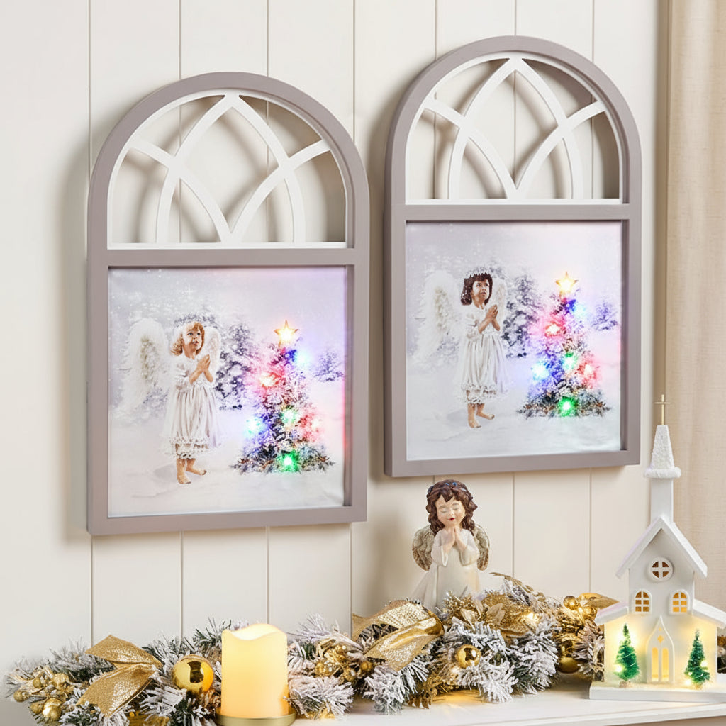 Christmas Angel Framed Lighted Wall Art