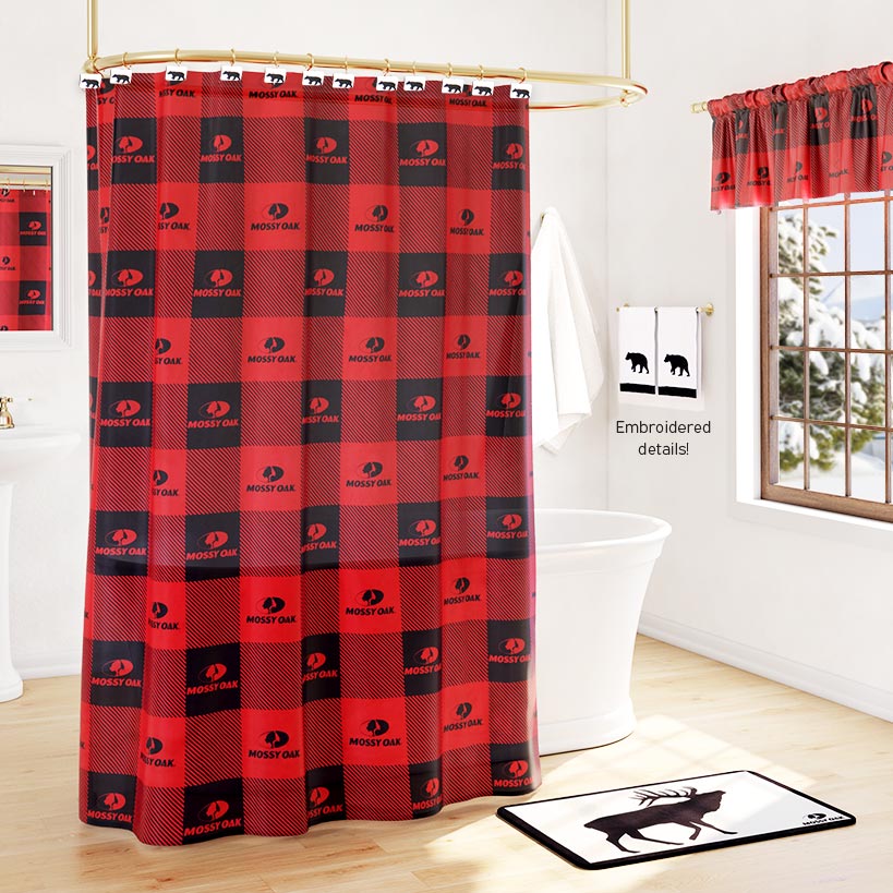 Buffalo Logo Shower Curtain Set with Rug, Towels, Valance, Hooks K94720