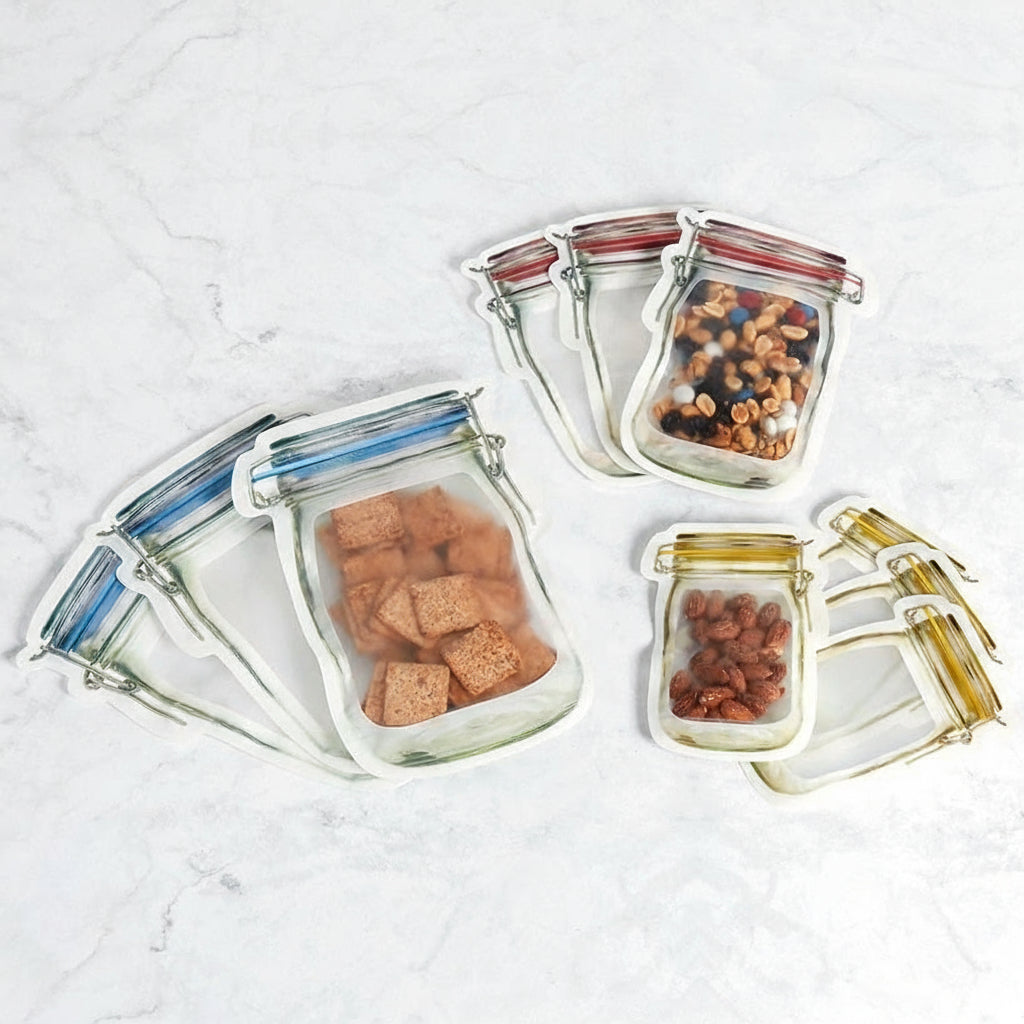 Resealable Snack Bags, Set of 10 K617067