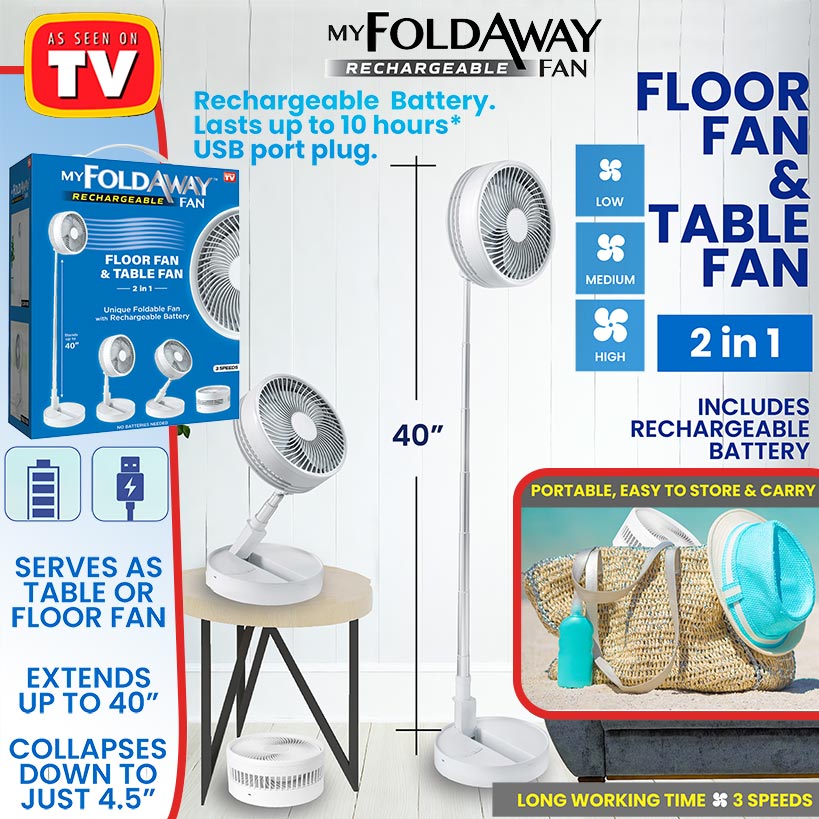 Rechargeable Foldaway Fan - Compact Portable Cooling P13503