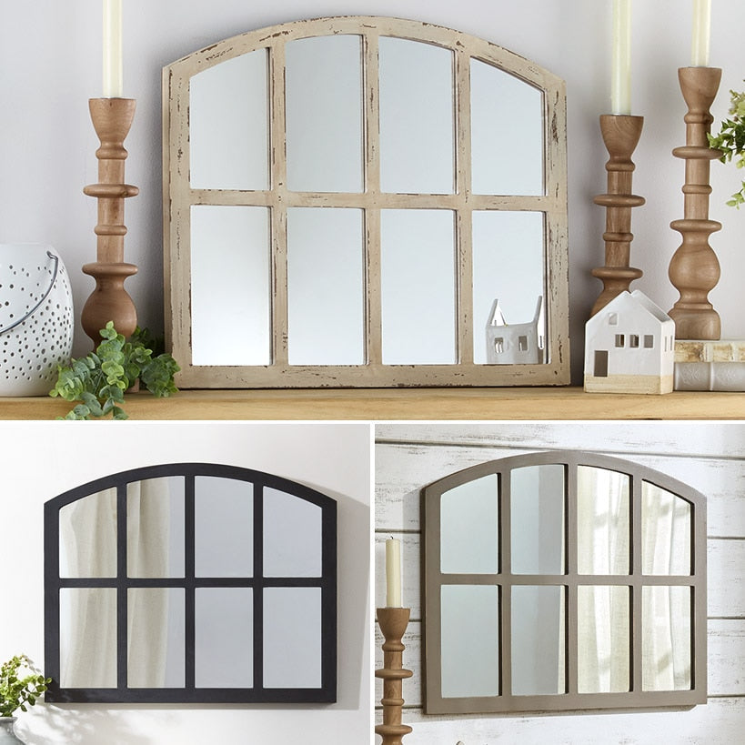 Window Pane Mirror - Black, Dark Brown, or White Q75279