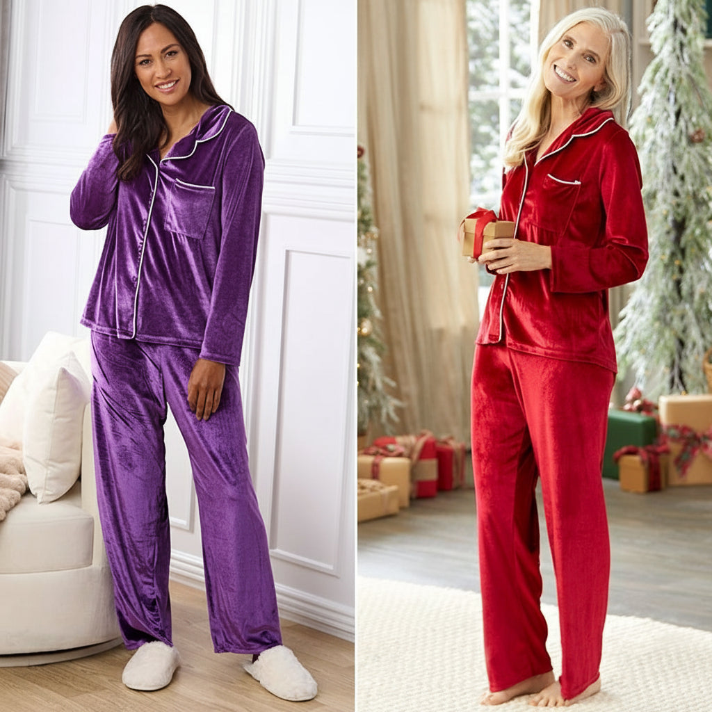 Velour Women's Pajama 2-Pc Set