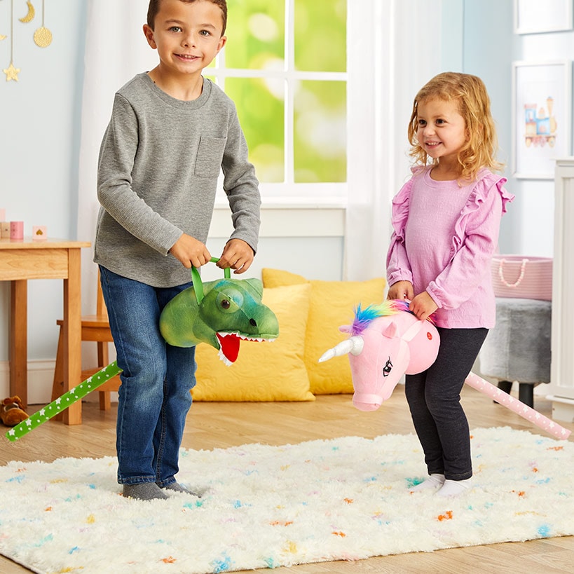 Plush Animal Head Riding Stick Toy R613307